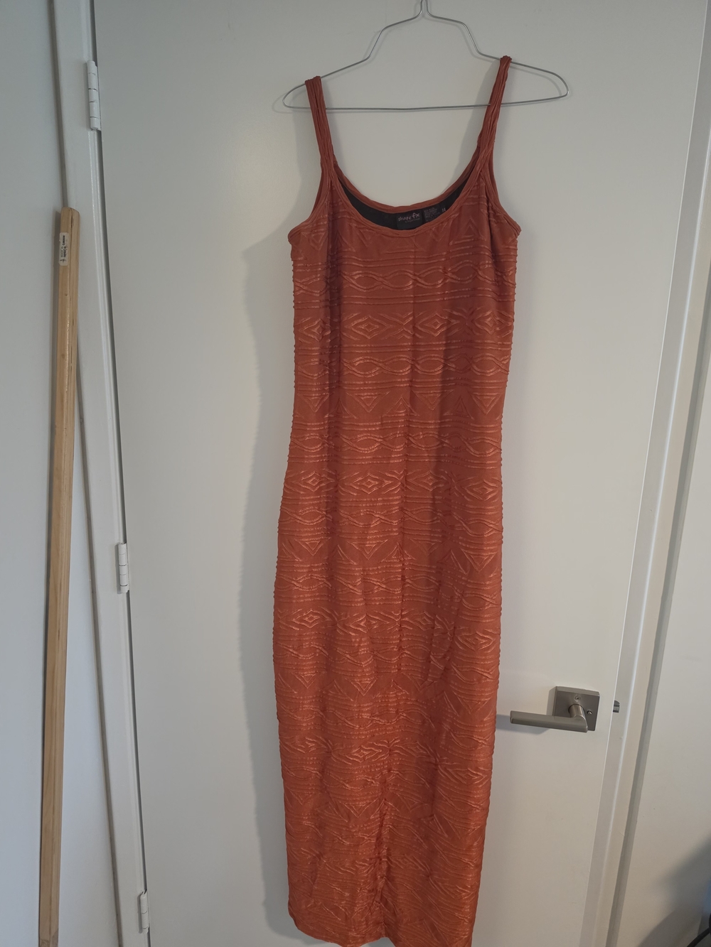 Newport News Orange Textured Maxi Dress